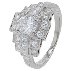 14K WG Beverly K 0.93 CT Diamond Center Engagement Ring