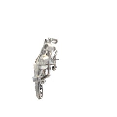 14K WG Clip On Earrings with 4.14 Carat Old European Cut & Baguette Diamonds