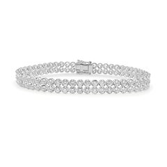 14K WG DIAMOND 2-ROW TENNIS BRACELET 5.75 cttw