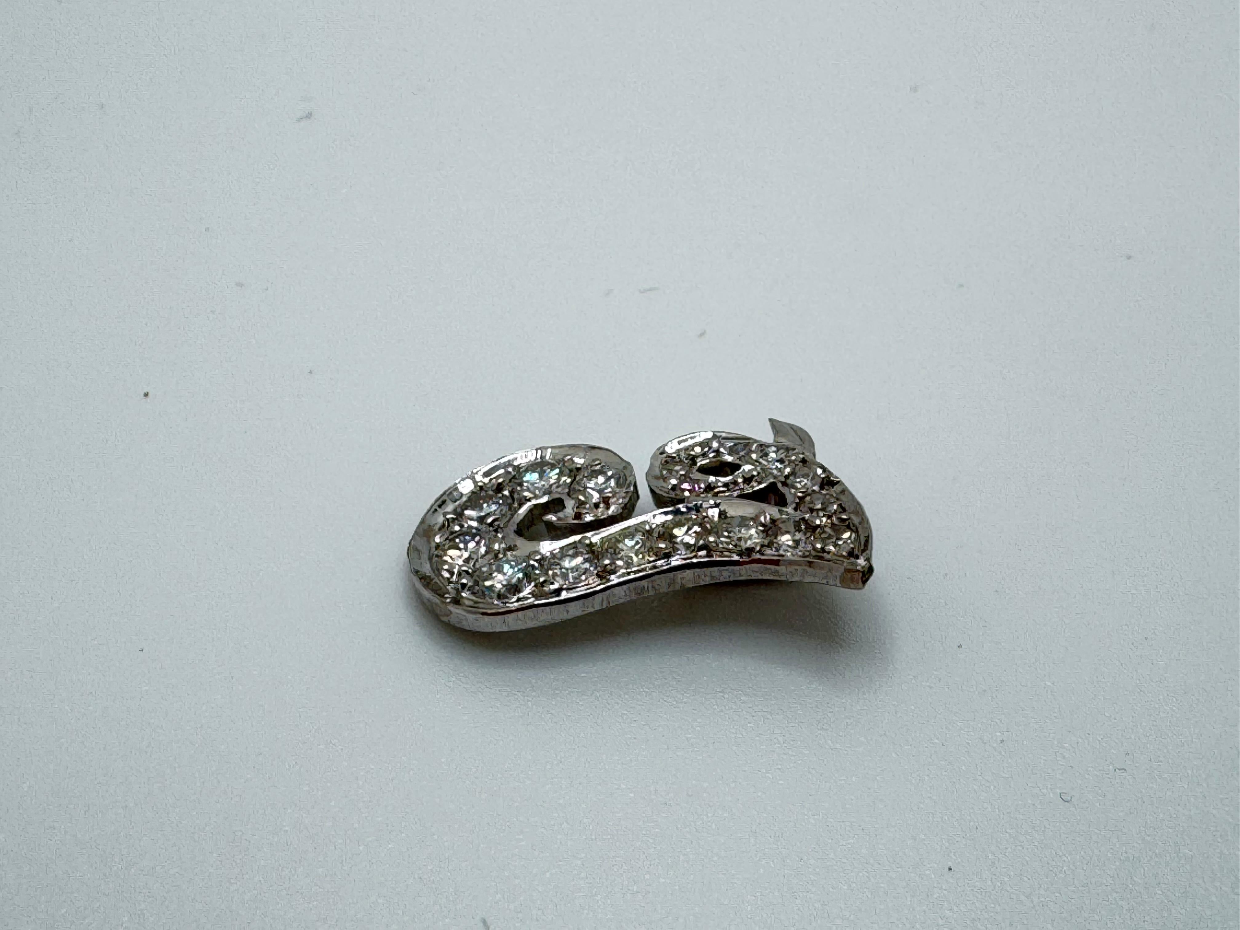 14K WG Diamante J Iniziale Script In condizioni buone in vendita a Palm Desert, CA