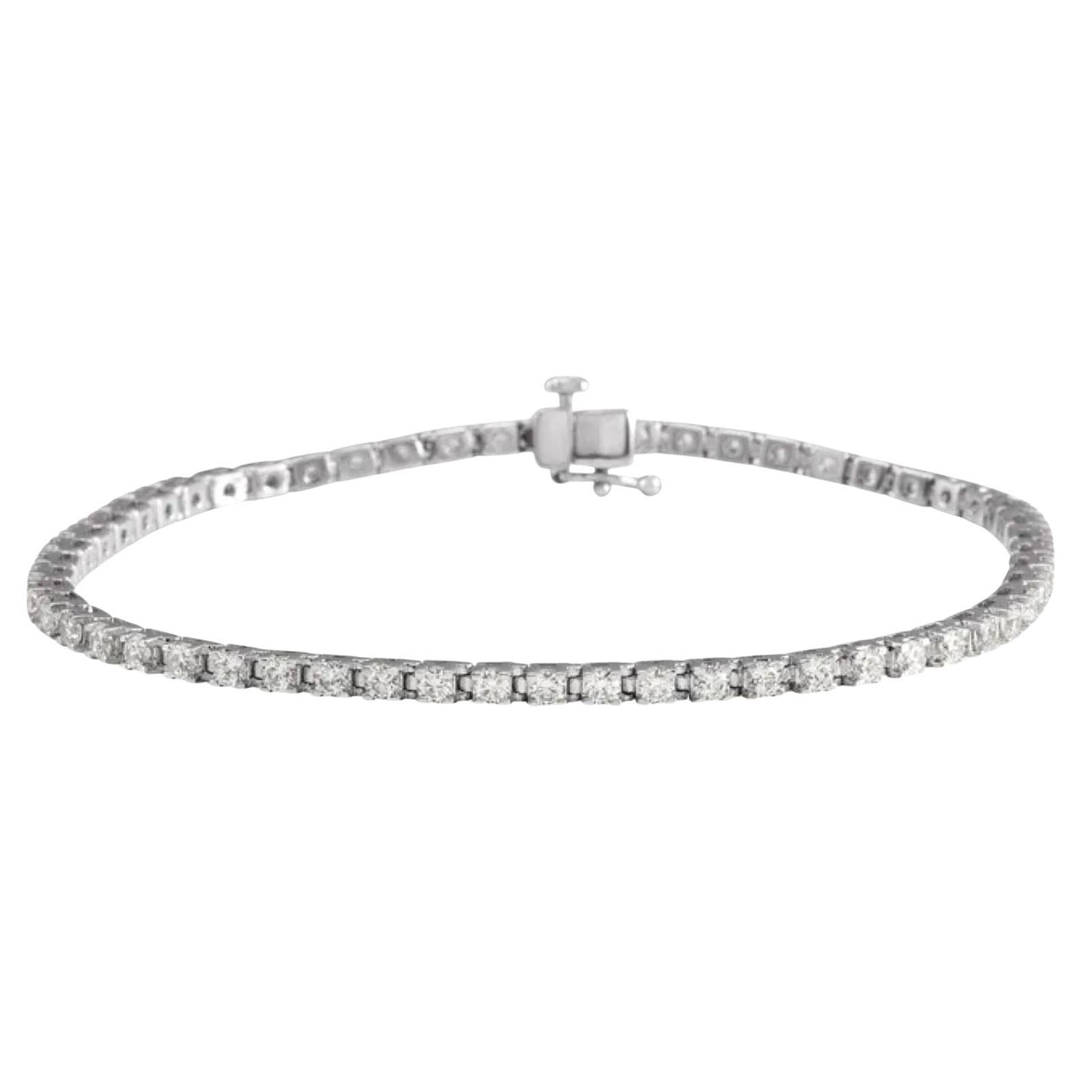 14K White 3 CTW Natural Diamond bracelet