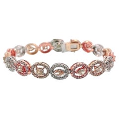 14K White and Fancy Colored Diamond Bracelet