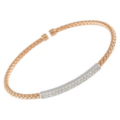 14K White and Rose Gold 0.65ct Diamond Woven Bracelet MF11-111325