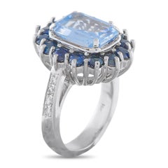 14K White and Yellow Gold 0.08ct Diamond and Sapphire Ring MF07-030226
