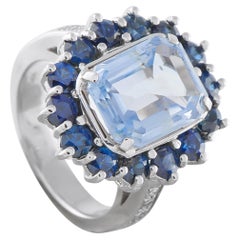 14K White and Yellow Gold 0.08ct Diamond and Sapphire Ring MF07-030226