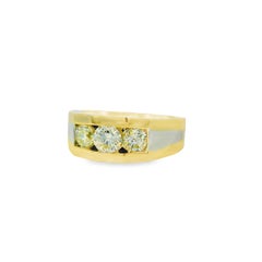 14k White and Yellow Gold 1.75ctw Featuring Three Set Diamonds Ring