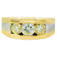 14k White and Yellow Gold 1.75ctw Featuring Three Set Diamonds Ring