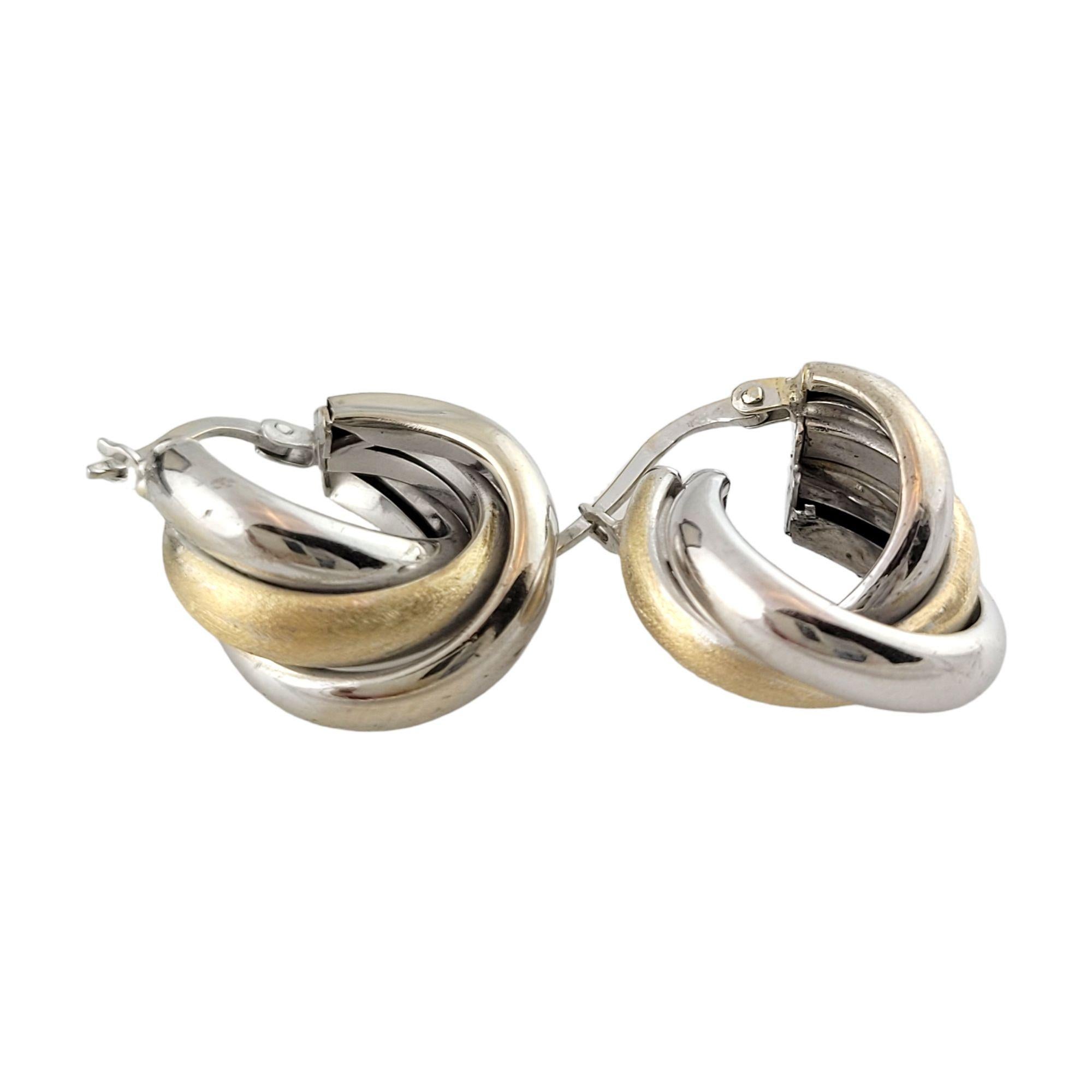 14K White and Yellow Gold 2 Tone 3 Hoop Earrings

This gorgeous pair of 18K gold hoops are made with white and yellow gold and designed with 3 hoops for a unique and beautiful outcome!

Size: 24mm X 20mm X 10mm

Weight: 3.5 g/ 2.2 dwt

Hallmark: