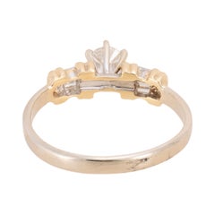 14K White and Yellow Gold and Diamond Engagement Ring