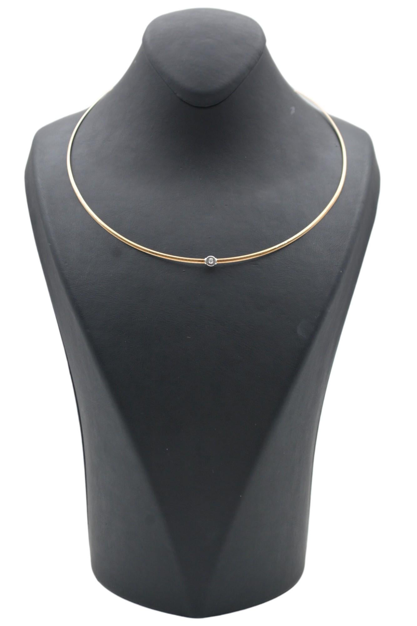 Cadena de oro blanco y amarillo de 14 quilates con diamante natural_123873