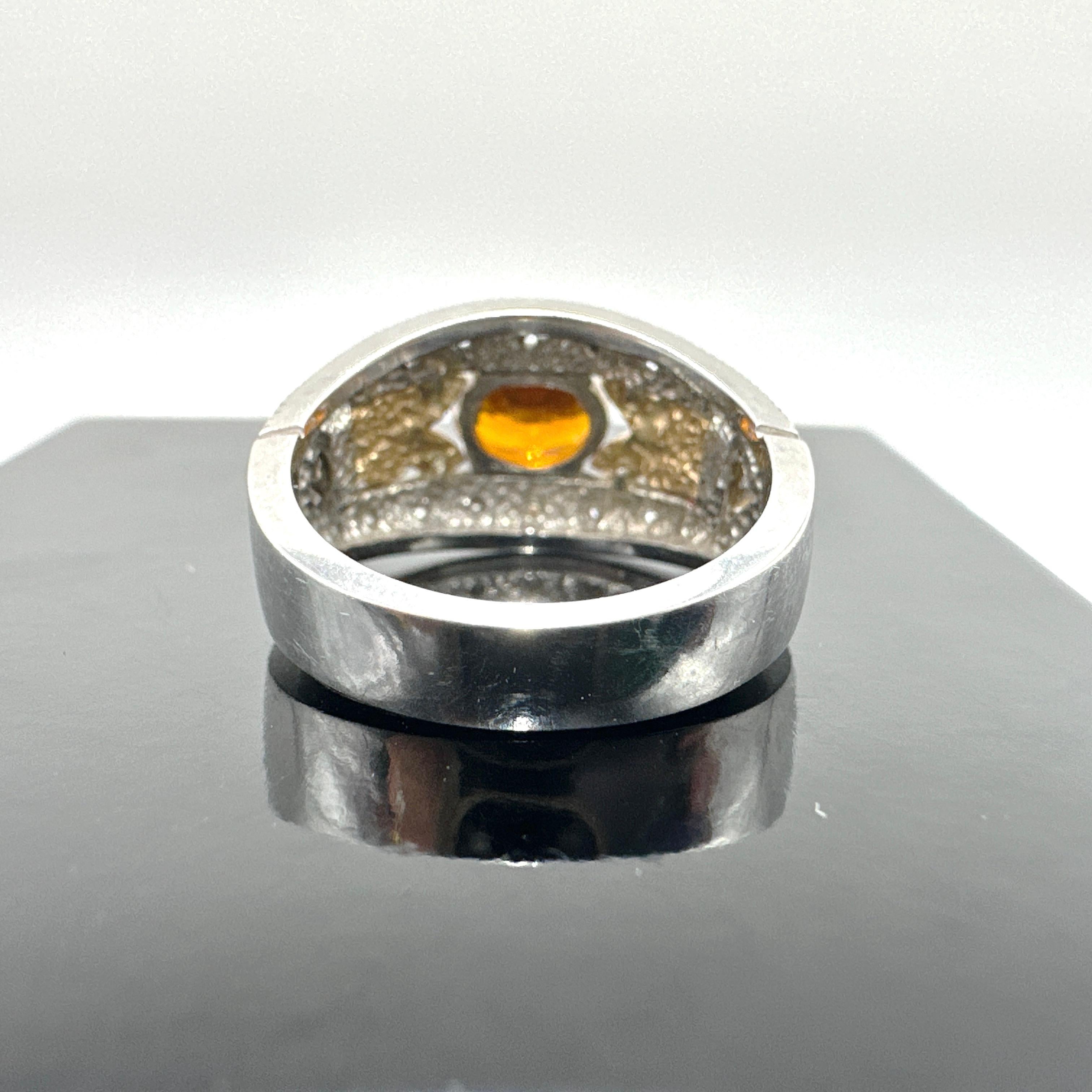 14k White and Yellow Gold Citrine and Diamond Ring. 1.38TCW In Good Condition In Victoria, BC