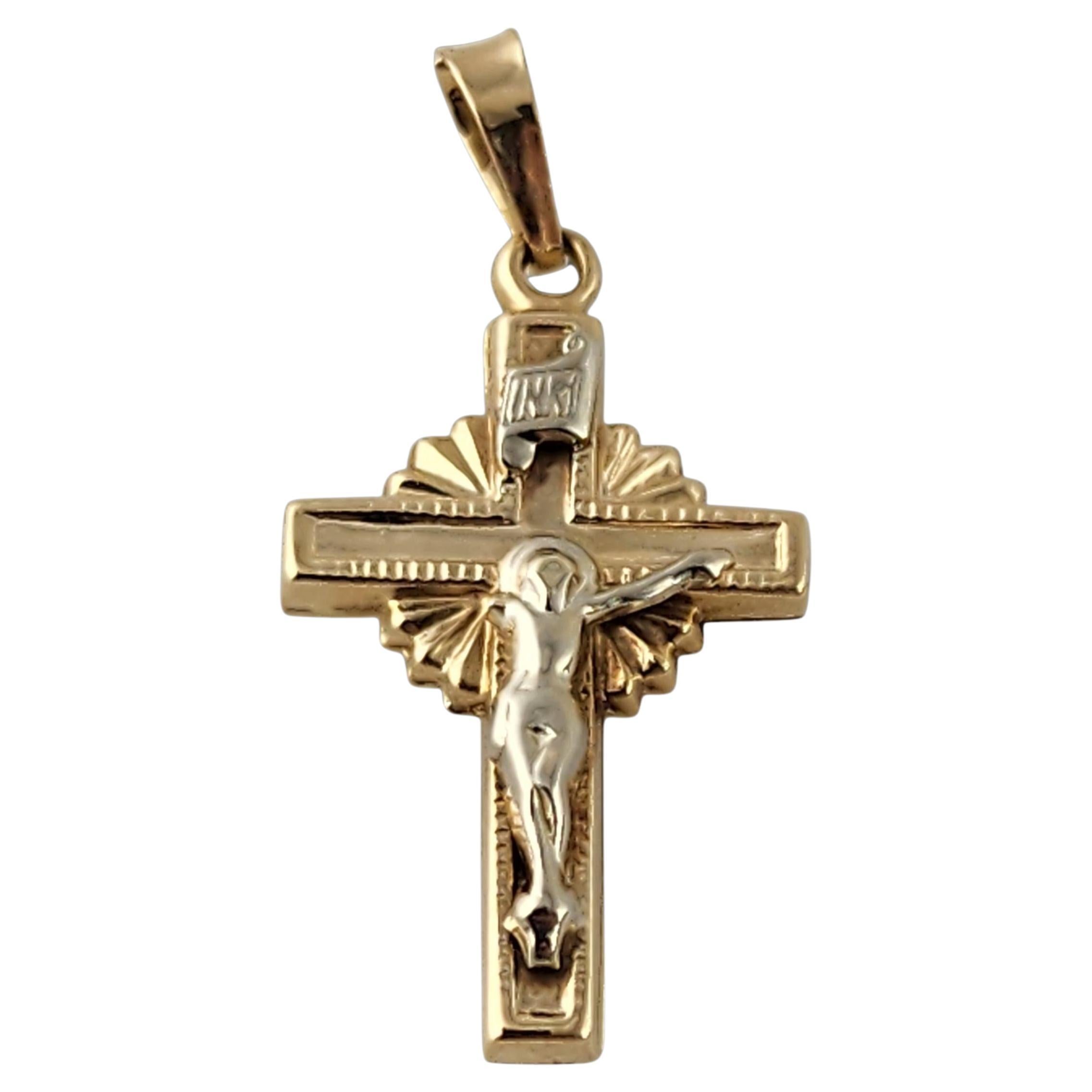 14K White and Yellow Gold Crucifix Pendant #23983