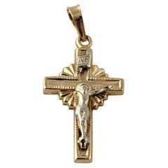 14K White and Yellow Gold Crucifix Pendant #23983