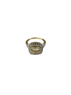 14K White and Yellow Gold Diamond Cluster Ring Size 7.25 #25113