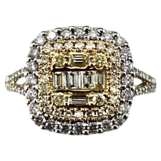 14K White and Yellow Gold Diamond Cluster Ring Size 7.25 #25113
