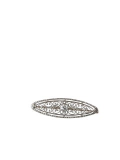 14K White and Yellow Gold Diamond Filigree Pin #23706