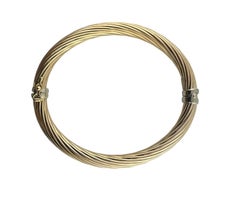Bracelet jonc torsadé ovale en or blanc et jaune 14 carats #20421