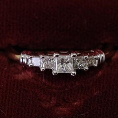 14K White and Yellow Gold Princess Cut Diamond Ring