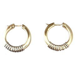 14K White and Yellow Gold Two Tone Hoop Earrings #24426