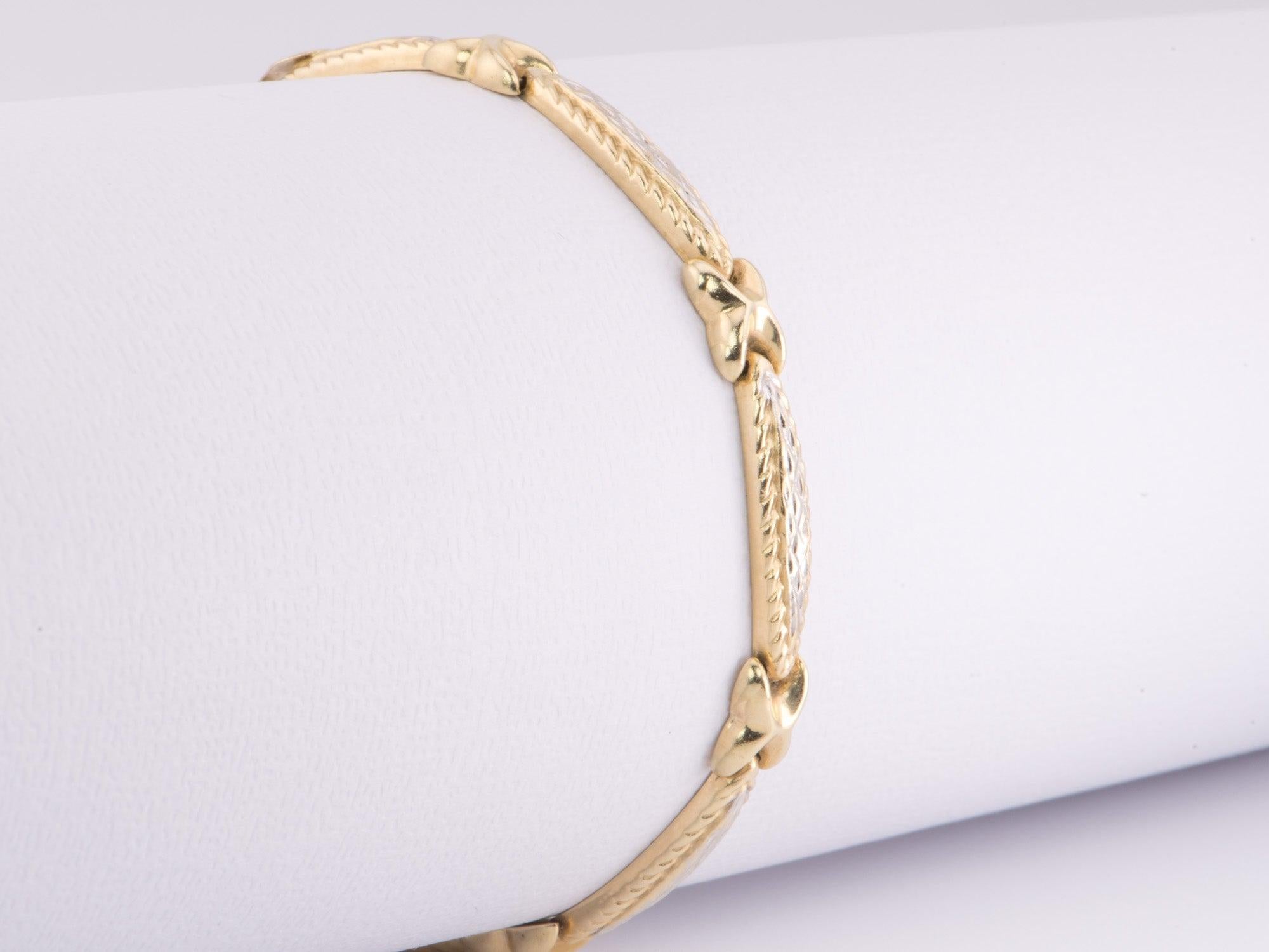 ♥ Bracciale X-Bar bicolore in oro bianco e giallo 14K 7,5
