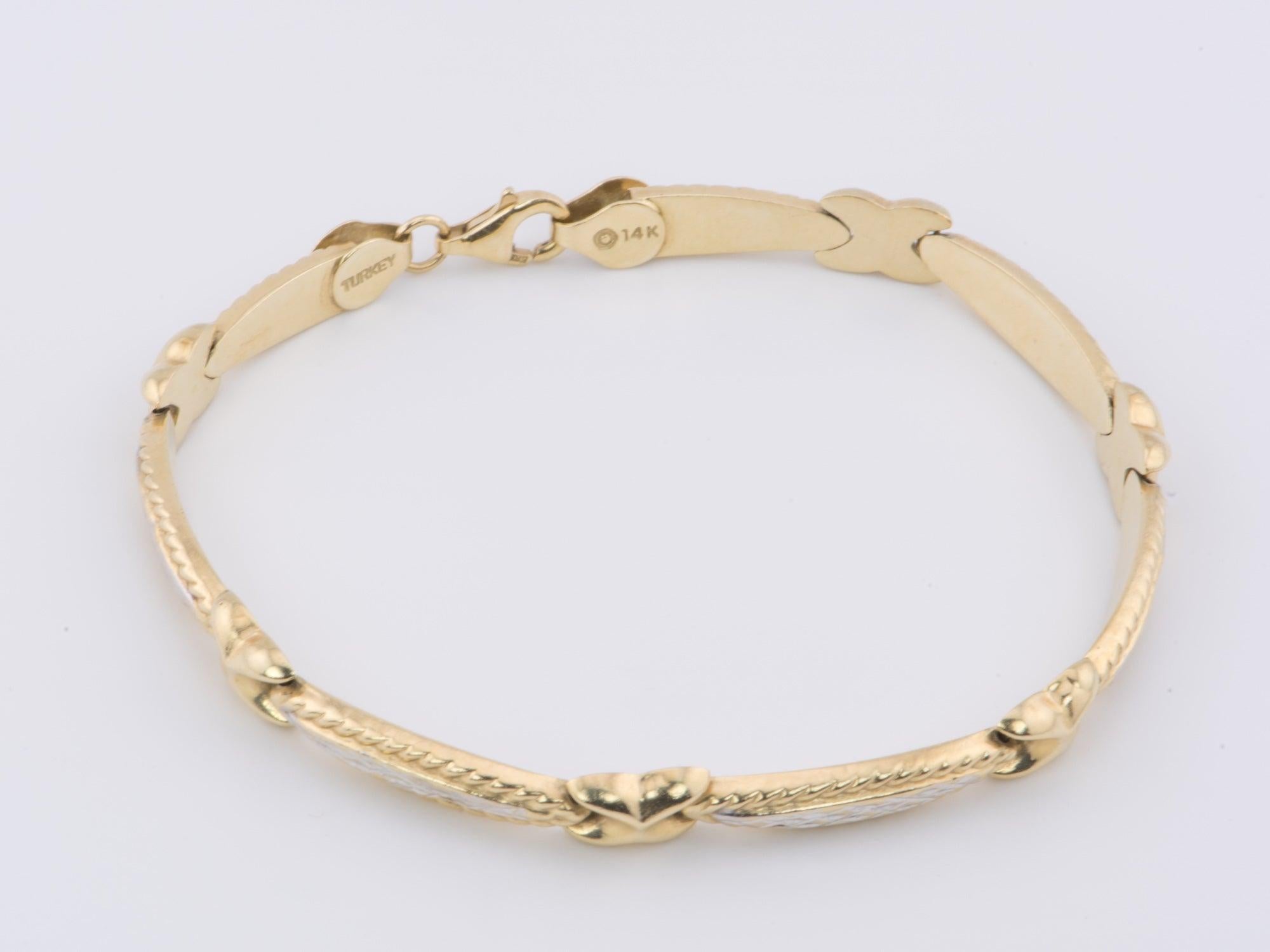 Bracciale X-Bar bicolore in oro bianco e giallo 14K da 7,5