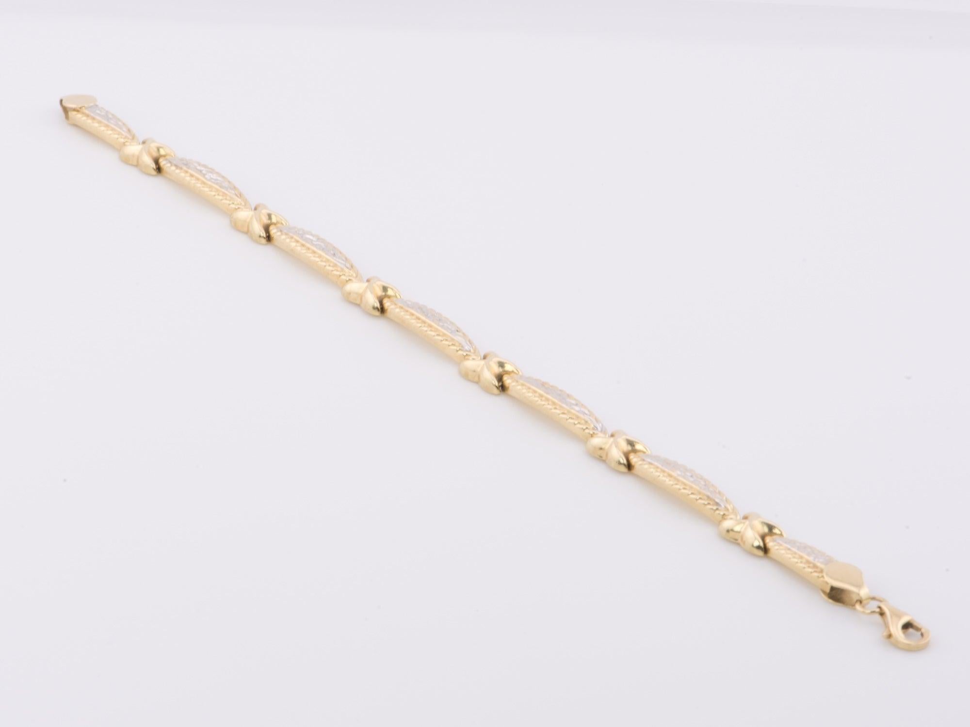 Bracciale X-Bar bicolore in oro bianco e giallo 14K da 7,5