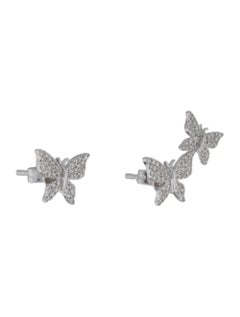 14K White Diamond 0.35 Carat Diamond Butterfly Earrings