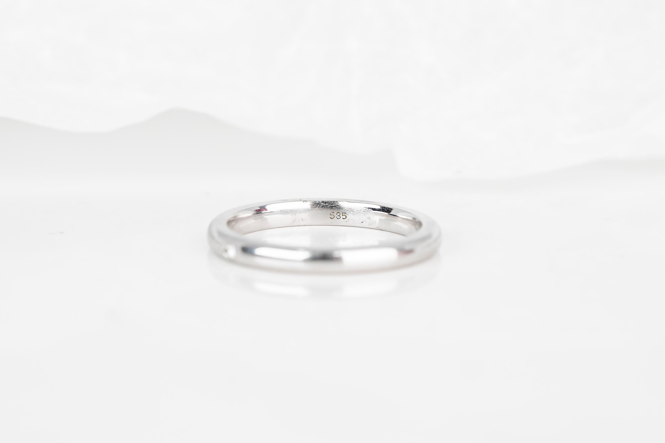 14K White Gold 0.01 Ct Daimond Wedding Band 10