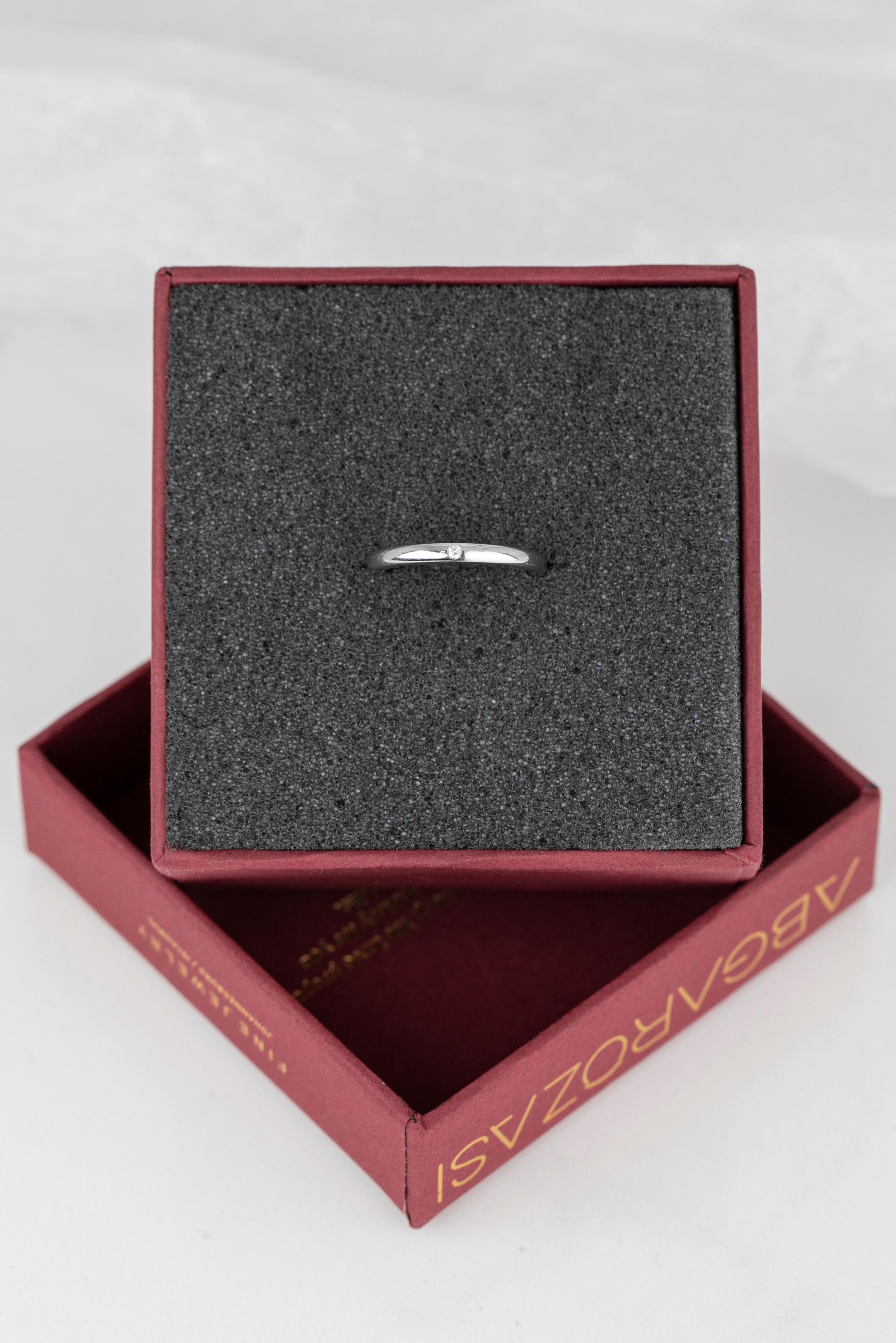 For Sale:  14K White Gold 0.01 Ct Daimond Wedding Band 3