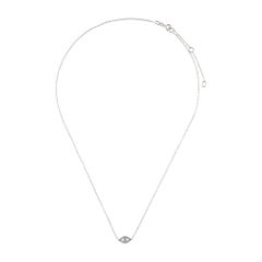 14 Karat White Gold 0.08 Carat Diamond Evil Eye Necklace