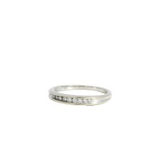14k White Gold 0.09ctw Round Brilliant Cut Diamond Channel-Set Ring