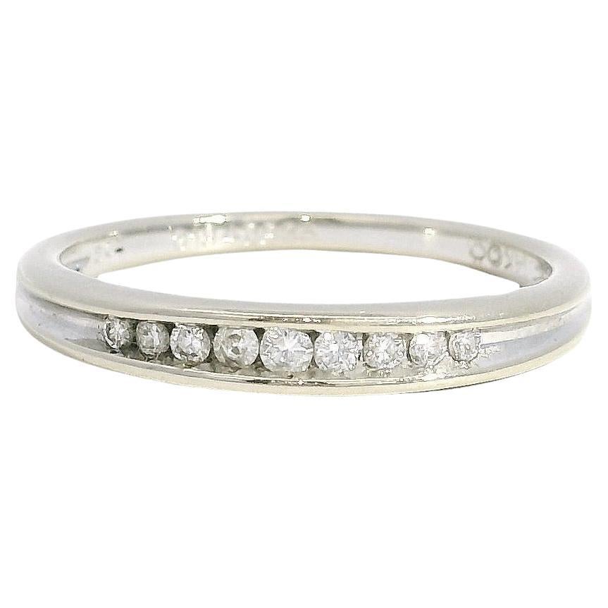 Bague en or blanc 14k sertie de diamants ronds à taille brillante 0.09ctw