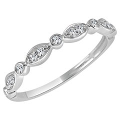 Bracelet en or blanc 14 carats avec diamants de 0,10 carat pour elle