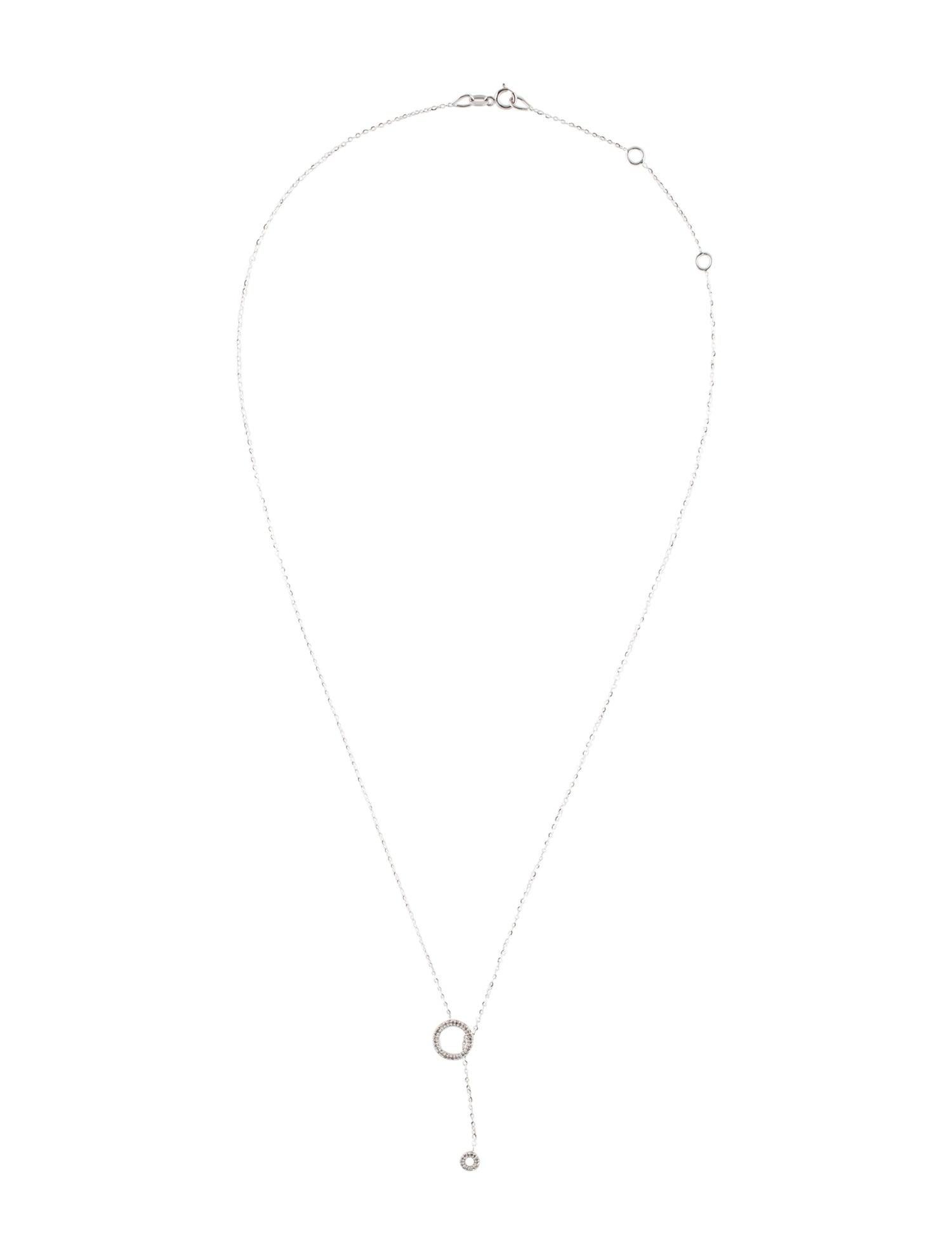 Taglio baguette Collana con diamanti pendenti in oro bianco 14K da 0,10 carati per lei in vendita
