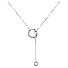 14K White Gold 0.10ct Diamond Dangle Necklace for Her