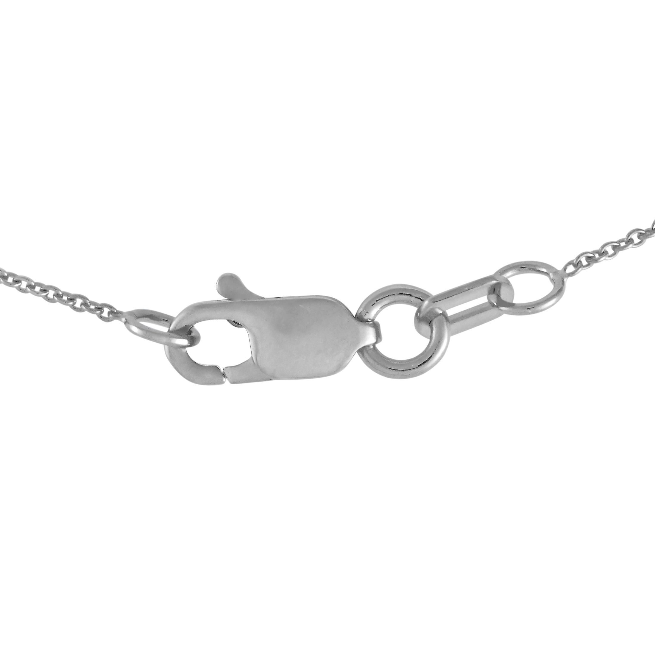 Round Cut 14K White Gold 0.10ct Diamond Hamsa Pendant Necklace PN15480-W For Sale