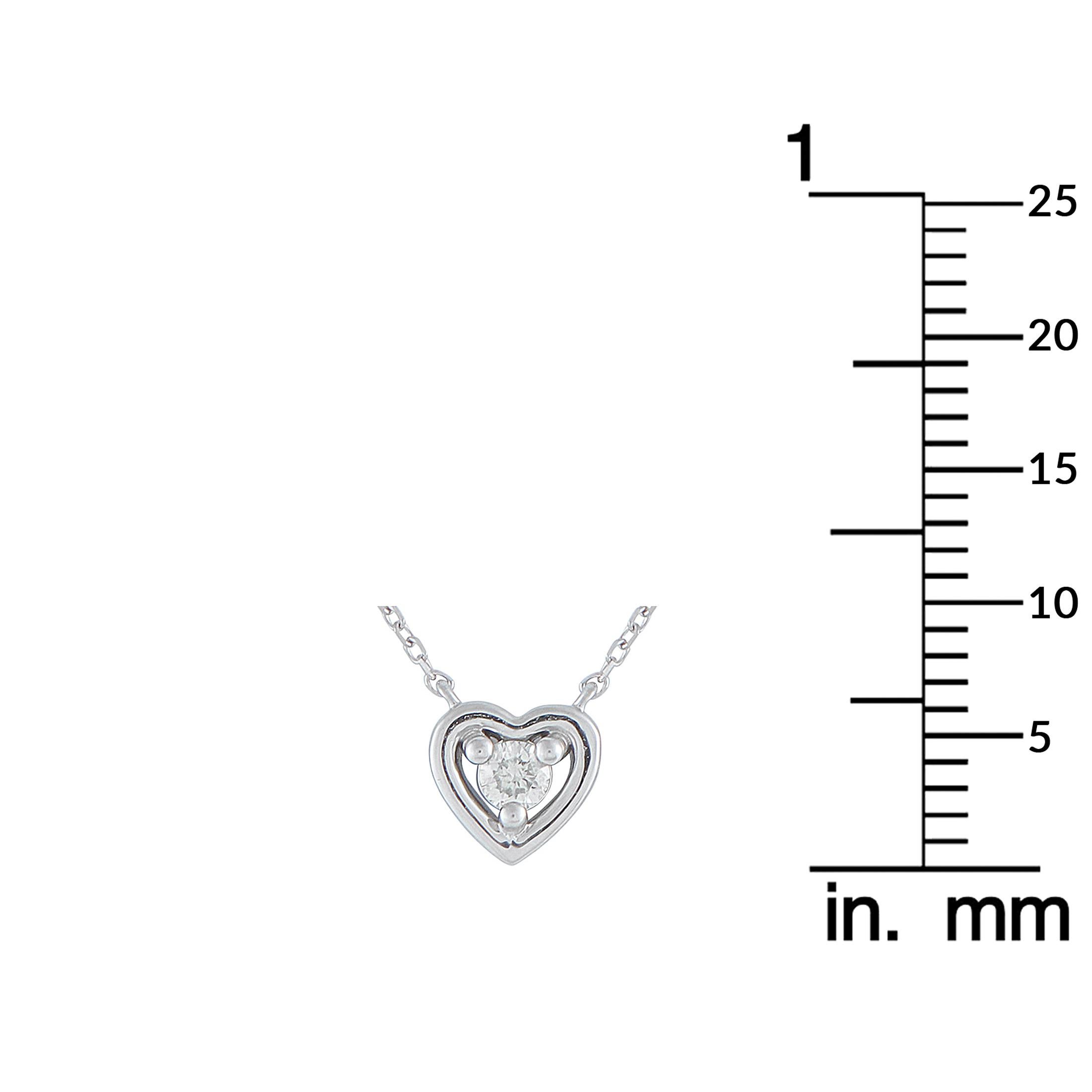 14K White Gold 0.10ct Diamond Heart Pendant Necklace PN16194 In condizioni Nuovo in vendita a Southampton, PA