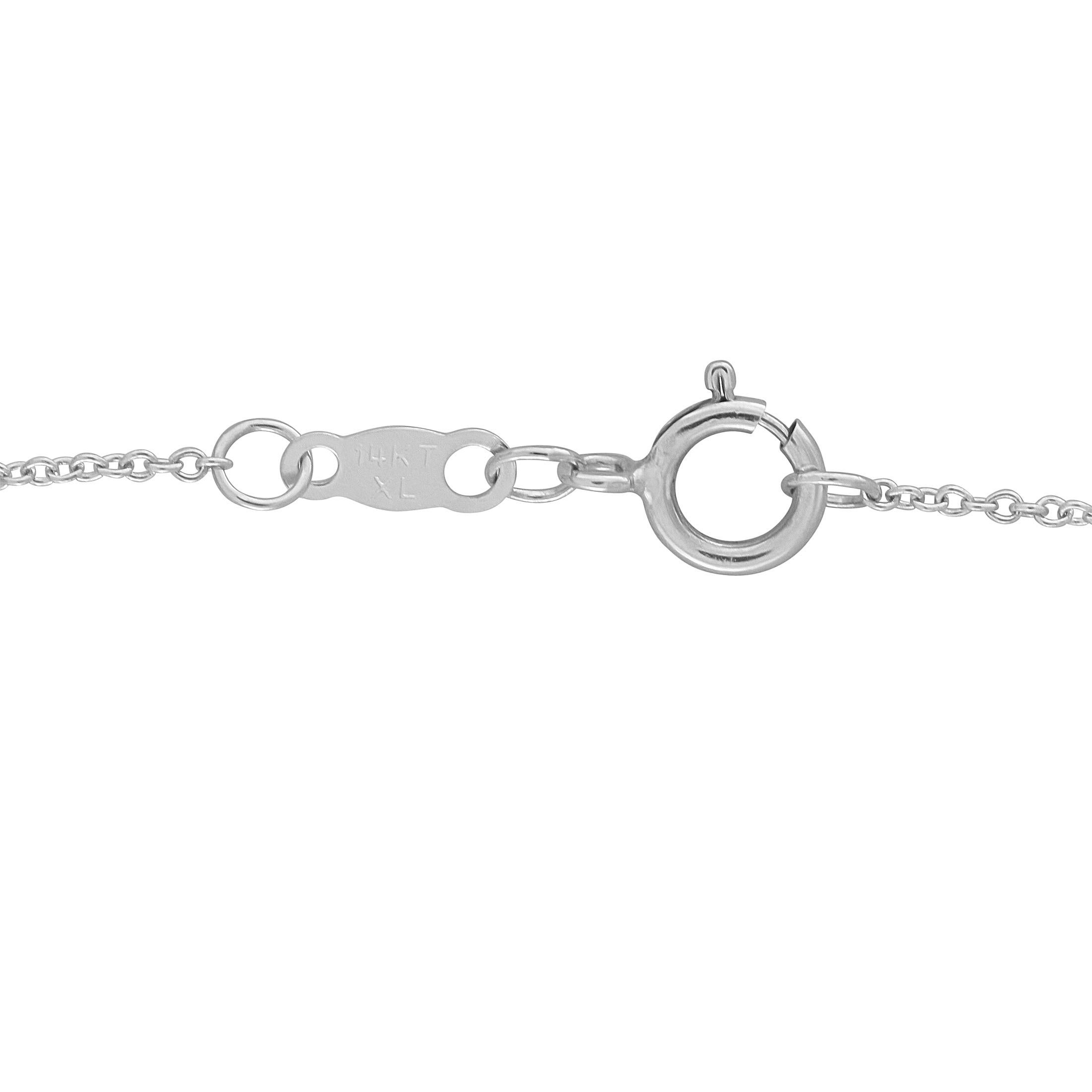 14K White Gold 0.10ct Diamond Necklace PN16759-W (Rundschliff) im Angebot