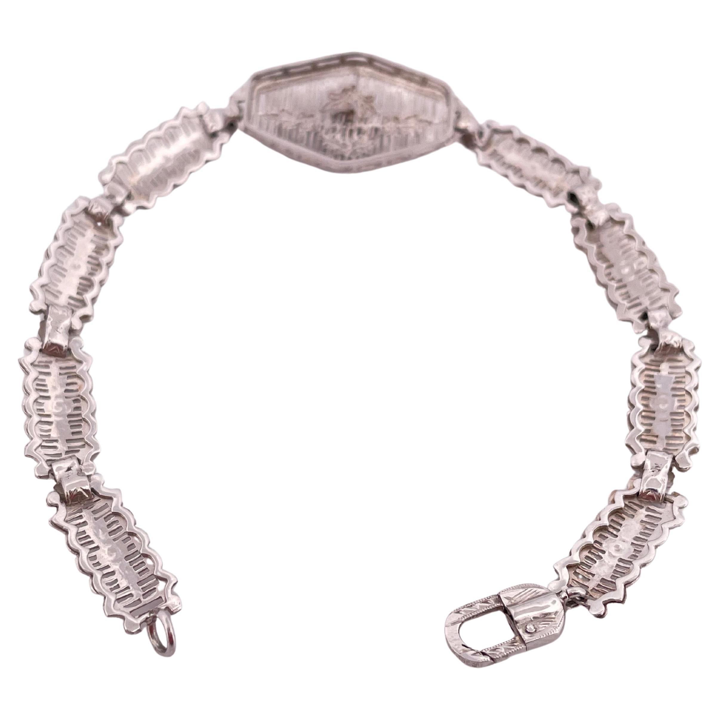 Femenino o masculino Pulsera Filigrana de Diamantes 0.10ctw Oro Blanco 14k en venta