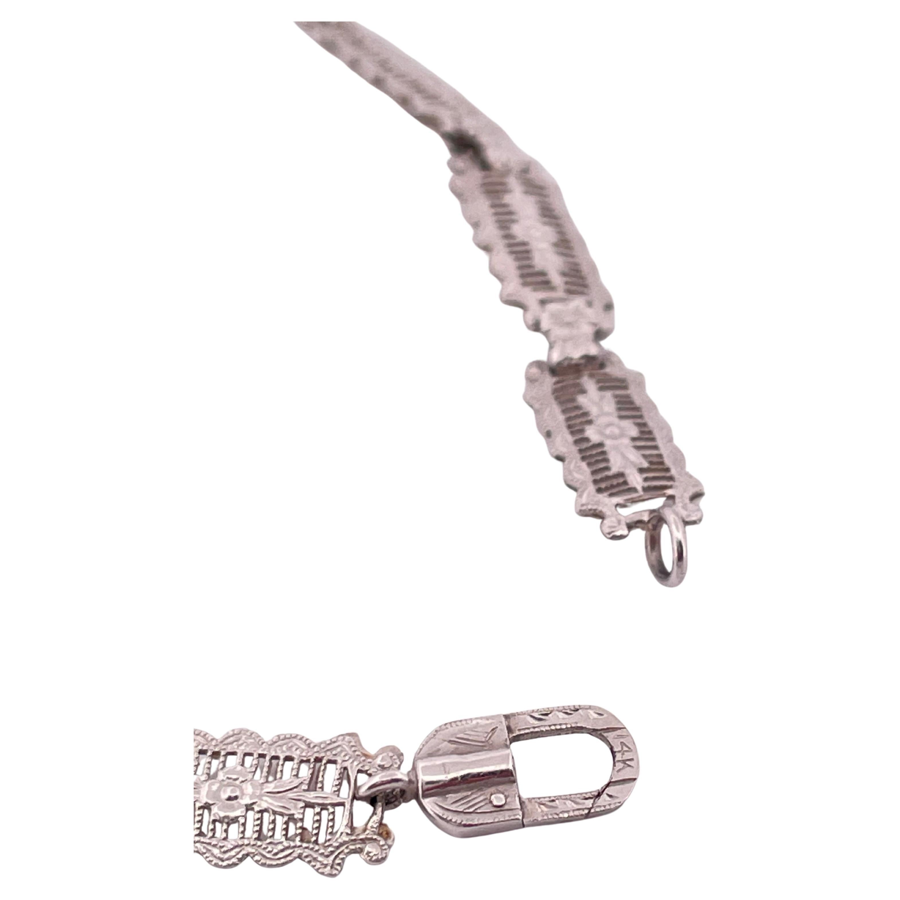 Pulsera Filigrana de Diamantes 0.10ctw Oro Blanco 14k en venta 2