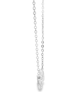 14K White Gold 0.11 Carat Diamond Infinity Necklace Freely Adjustable Length