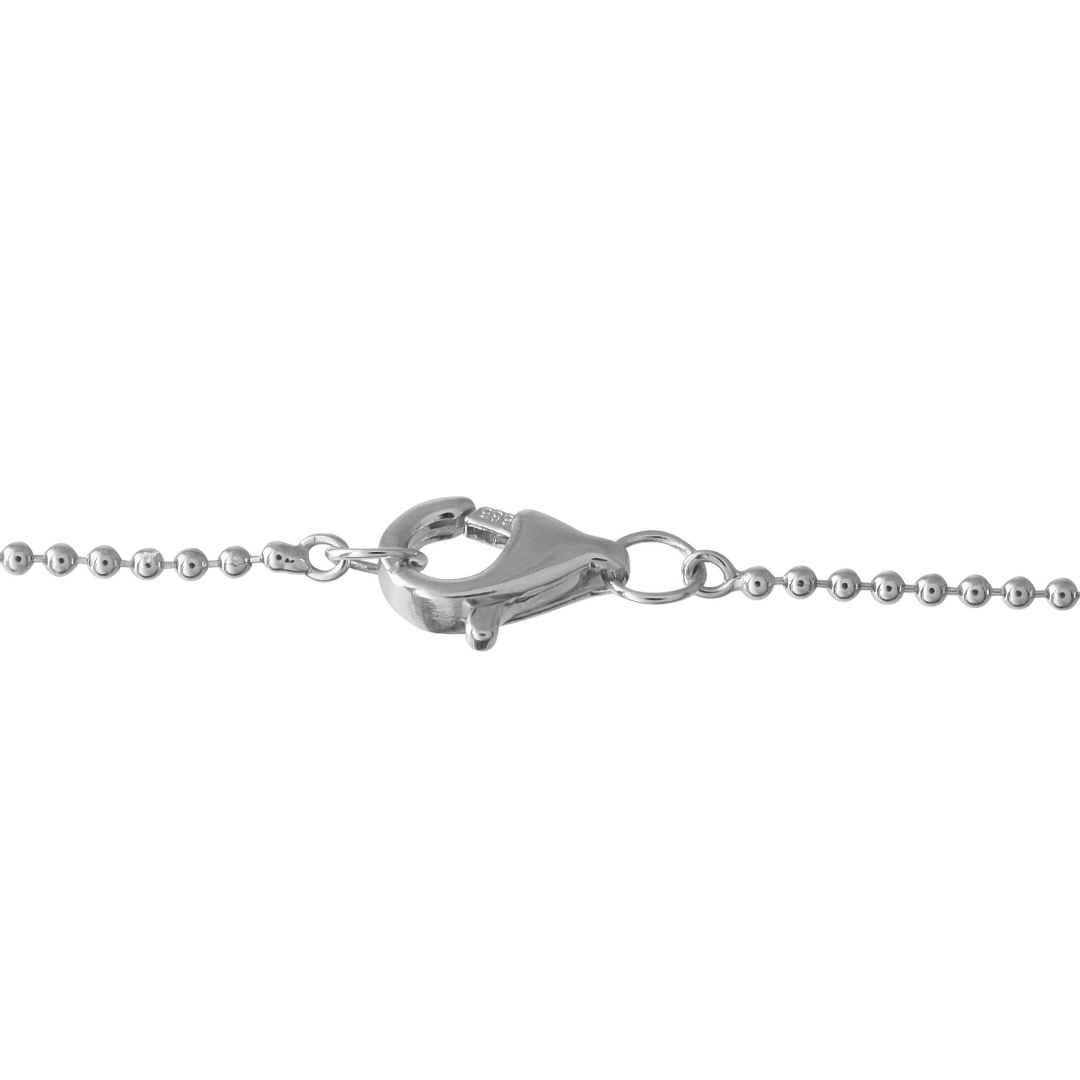 Round Cut 14K White Gold 0.11ct Diamond Necklace For Sale