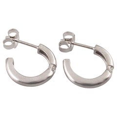 14k White Gold & 0.15 Carat Diamond Half Hoop Earrings