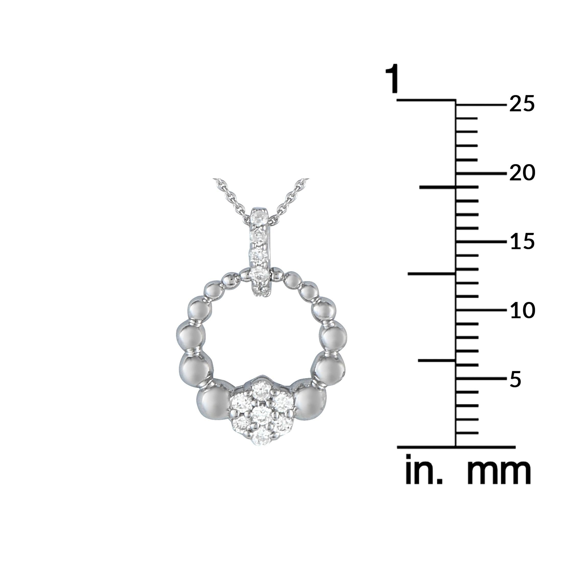 14K White Gold 0.15ct Diamond Necklace In New Condition For Sale In Southampton, PA