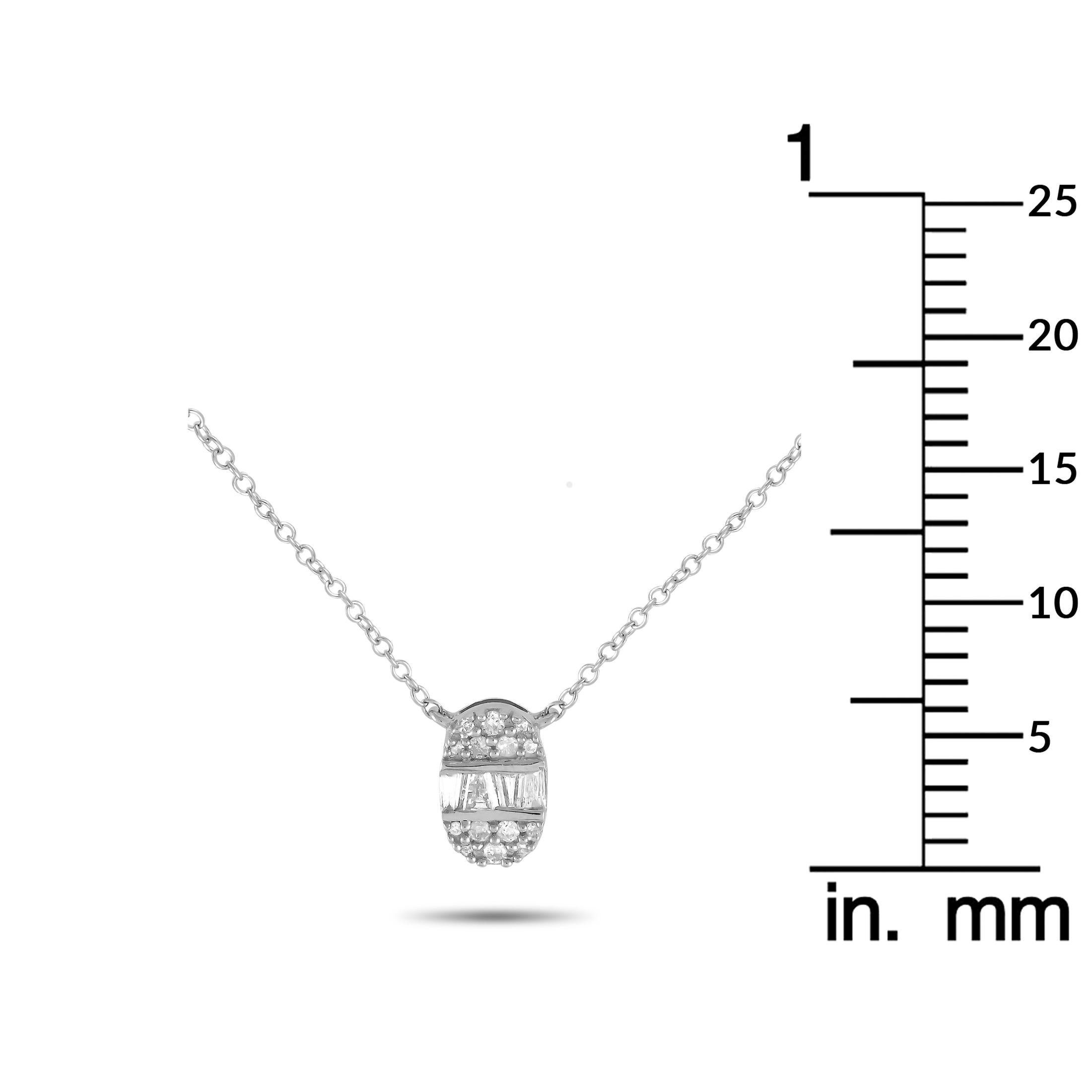 14K White Gold 0.15ct Diamond Necklace PN15564-W In New Condition For Sale In Southampton, PA