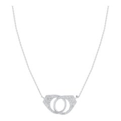 Collar Colgante Esposas Oro Blanco 14K 0.15ct Diamond Pave PN15501-W