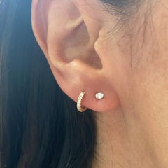 14K White Gold 0.15ct Oval Diamond Studs for Her