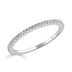 14 Karat White Gold 0.18 Carat Diamond Stackable Eternity Band