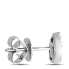 14K Weißgold 0,18 Karat Diamant-Cluster-Ohrringe mit Birnenmotiv