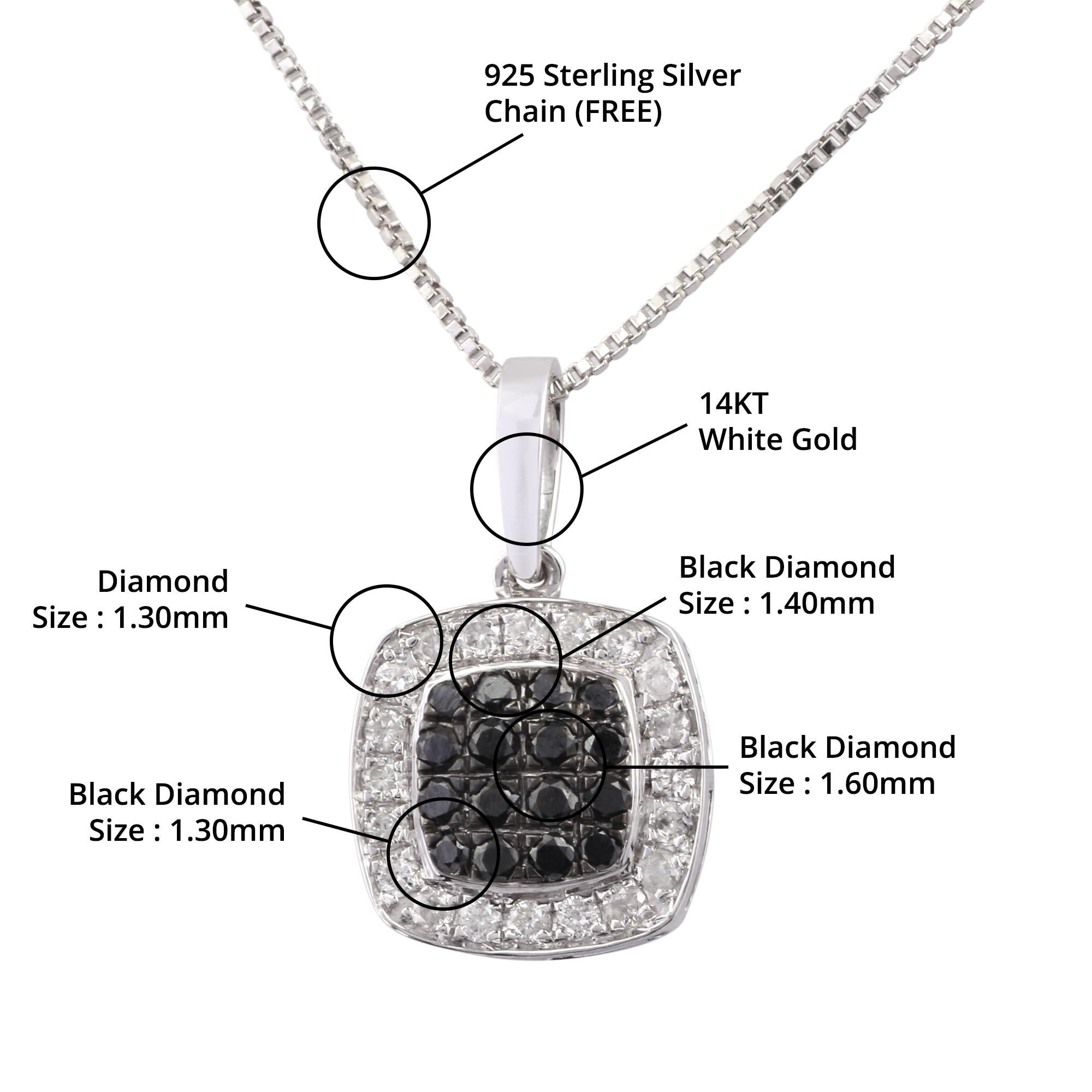 Détails de l'article:-

✦ SKU:- JPD00157WWW

✦ Matériau :- Or

✦ Pureté du métal : or blanc 14K

✦ Gemstone Specification:- 
✧ Diamant rond transparent (l1/H1) - 1.30mm - 20 pièces
✧ Véritable diamant noir - 1.30mm - 4 pièces
✧ Véritable diamant